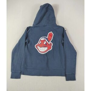 5th & Ocean Hoodie Womens Medium Blue Cleveland Indians MLB Baseball Baseball